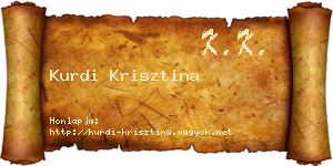Kurdi Krisztina névjegykártya